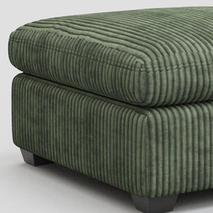HomeRoots 32" Black Corduroy Footstool - Versatile and Stylish Seating Solution for Modern Living Spaces 714382