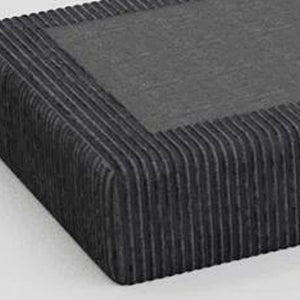 HomeRoots 32" Luxurious Brown and Black Corduroy Footstool - Versatile Accent for Modern Interiors & Comfort 714383