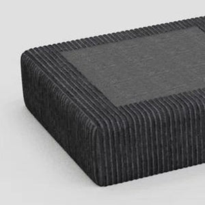 HomeRoots 32" Luxurious Brown and Black Corduroy Footstool - Versatile Accent for Modern Interiors & Comfort 714383