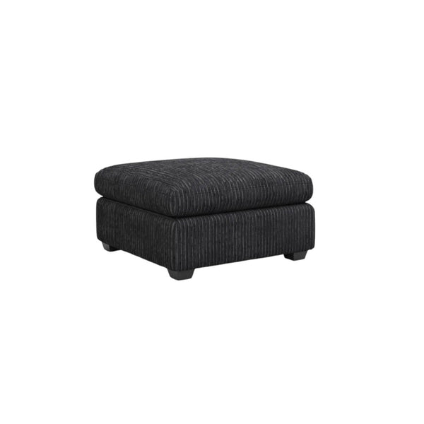 HomeRoots 32" Luxurious Brown and Black Corduroy Footstool - Versatile Accent for Modern Interiors & Comfort 714383
