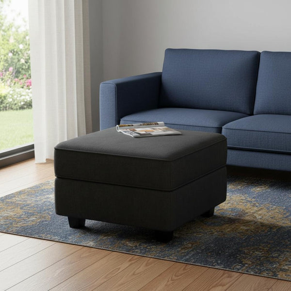 HomeRoots 26" Light Gray Velvet Storage Ottoman: Chic Square Design with Plush Padding, Lift-Off Lid & Versatility 714385