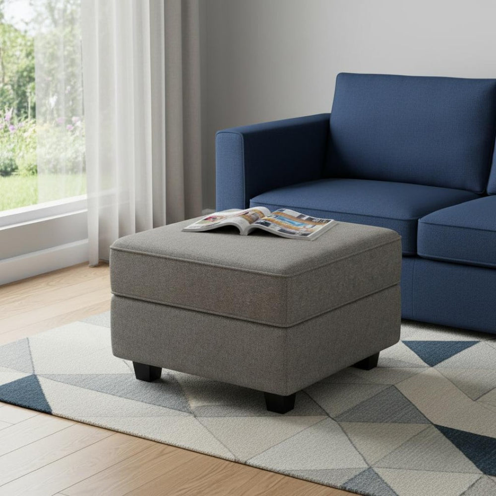 HomeRoots 26" Gray Velvet Storage Ottoman - Stylish Seating & Hidden Storage Solution for Modern Home Décor 714386
