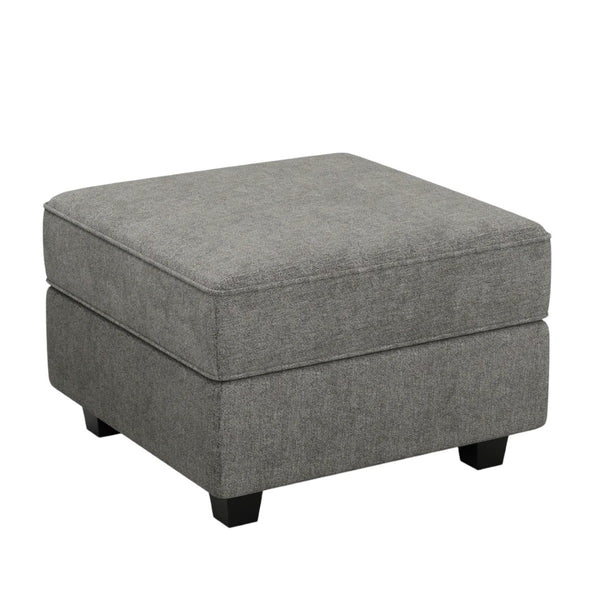 HomeRoots 26" Gray Velvet Storage Ottoman - Stylish Seating & Hidden Storage Solution for Modern Home Décor 714386