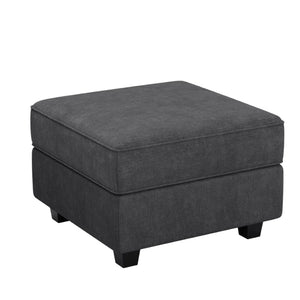 HomeRoots 32" Stylish Blue and Black Velvet Tufted Storage Ottoman – Perfect for Seating and Hidden Storage! 714387