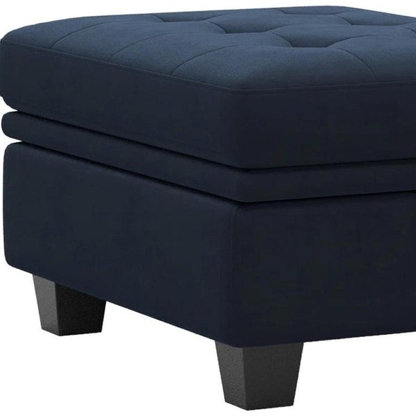HomeRoots 32" Green Velvet Tufted Storage Ottoman - Stylish Lift-Top Seat with Hidden Storage for Modern Homes 714388