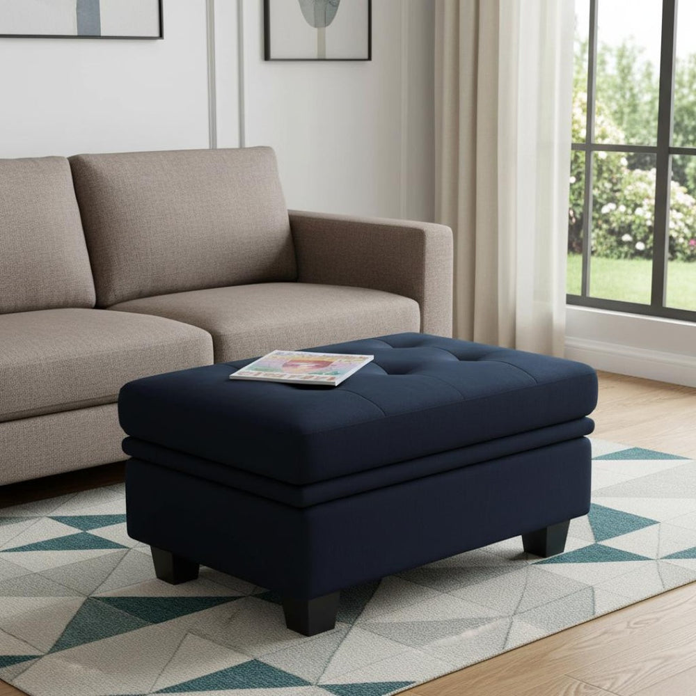 HomeRoots 32" Green Velvet Tufted Storage Ottoman - Stylish Lift-Top Seat with Hidden Storage for Modern Homes 714388