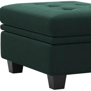 HomeRoots 32" Black Velvet Tufted Storage Ottoman - Stylish Multi-Functional Piece for Seating & Hidden Storage 714389