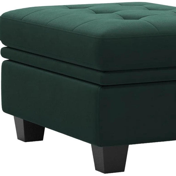 HomeRoots 32" Black Velvet Tufted Storage Ottoman - Stylish Multi-Functional Piece for Seating & Hidden Storage 714389