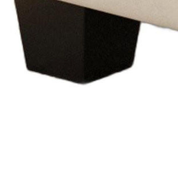 HomeRoots 29" Beige Chenille Ottoman with Hidden Storage - Stylish Seating, Tufted Top & Black Legs for Home Decor 714392