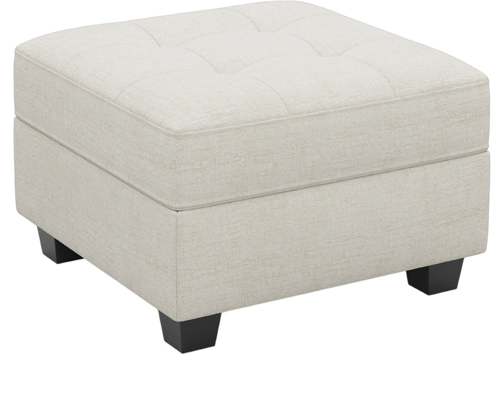 HomeRoots 26" Green and Black Chenille Tufted Footstool - Cozy Storage Ottoman for Living Room & Bedroom Use 714395