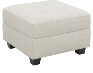 HomeRoots 26" Green and Black Chenille Tufted Footstool - Cozy Storage Ottoman for Living Room & Bedroom Use 714395