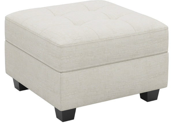 HomeRoots 26" Green and Black Chenille Tufted Footstool - Cozy Storage Ottoman for Living Room & Bedroom Use 714395