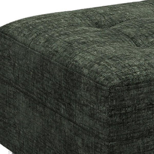 HomeRoots 26" Black Chenille Tufted Footstool - Stylish Storage Solution for Living Room & Small Spaces 714396