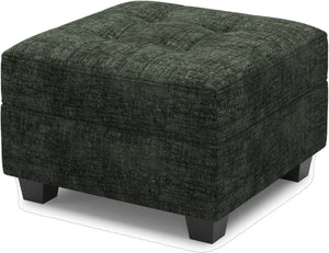 HomeRoots 26" Black Chenille Tufted Footstool - Stylish Storage Solution for Living Room & Small Spaces 714396