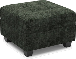 HomeRoots 26" Black Chenille Tufted Footstool - Stylish Storage Solution for Living Room & Small Spaces 714396