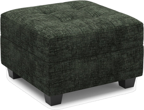 HomeRoots 26" Black Chenille Tufted Footstool - Stylish Storage Solution for Living Room & Small Spaces 714396