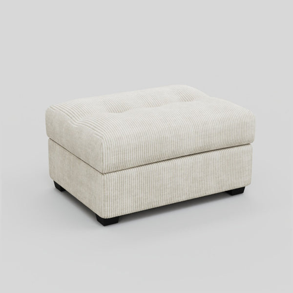 HomeRoots 37" Gray and Black Corduroy Tufted Footstool - Versatile Comfort for Modern Living Spaces & Décor 714398