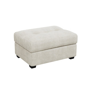 HomeRoots 37" Gray and Black Corduroy Tufted Footstool - Versatile Comfort for Modern Living Spaces & Décor 714398