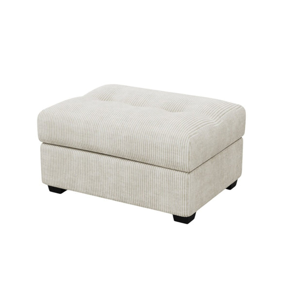 HomeRoots 37" Gray and Black Corduroy Tufted Footstool - Versatile Comfort for Modern Living Spaces & Décor 714398