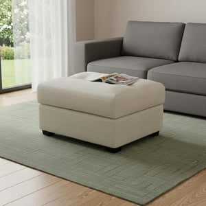 HomeRoots 37" Gray and Black Corduroy Tufted Footstool - Versatile Comfort for Modern Living Spaces & Décor 714398