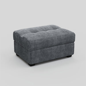 HomeRoots 37" Black Corduroy Tufted Footstool – Stylish, Versatile Comfort for Any Room, Supports 300 lbs! 714399