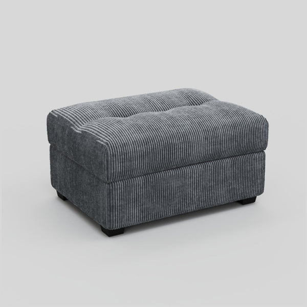 HomeRoots 37" Black Corduroy Tufted Footstool – Stylish, Versatile Comfort for Any Room, Supports 300 lbs! 714399
