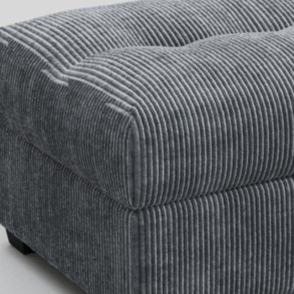 HomeRoots 37" Black Corduroy Tufted Footstool – Stylish, Versatile Comfort for Any Room, Supports 300 lbs! 714399