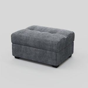 HomeRoots 37" Black Corduroy Tufted Footstool – Stylish, Versatile Comfort for Any Room, Supports 300 lbs! 714399