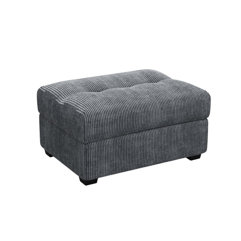 HomeRoots 37" Black Corduroy Tufted Footstool – Stylish, Versatile Comfort for Any Room, Supports 300 lbs! 714399