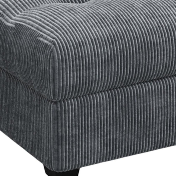 HomeRoots 37" Black Corduroy Tufted Footstool – Stylish, Versatile Comfort for Any Room, Supports 300 lbs! 714399