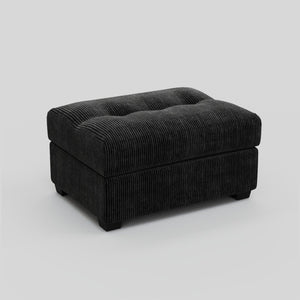 HomeRoots 29" Stylish Light Gray Chenille Storage Ottoman with Black Legs – Versatile Seating & Hidden Storage! 714400