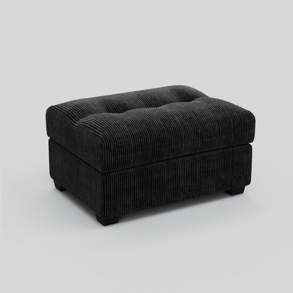 HomeRoots 29" Stylish Light Gray Chenille Storage Ottoman with Black Legs – Versatile Seating & Hidden Storage! 714400
