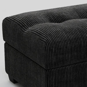 HomeRoots 29" Stylish Light Gray Chenille Storage Ottoman with Black Legs – Versatile Seating & Hidden Storage! 714400