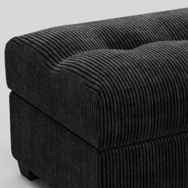 HomeRoots 29" Stylish Light Gray Chenille Storage Ottoman with Black Legs – Versatile Seating & Hidden Storage! 714400