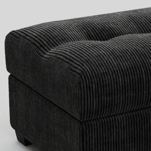 HomeRoots 29" Stylish Light Gray Chenille Storage Ottoman with Black Legs – Versatile Seating & Hidden Storage! 714400