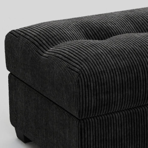 HomeRoots 29" Stylish Light Gray Chenille Storage Ottoman with Black Legs – Versatile Seating & Hidden Storage! 714400