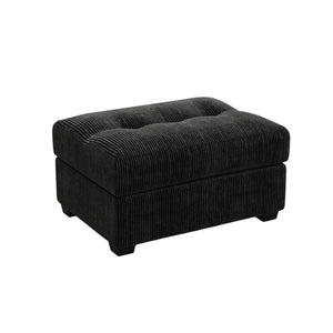 HomeRoots 29" Stylish Light Gray Chenille Storage Ottoman with Black Legs – Versatile Seating & Hidden Storage! 714400