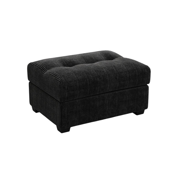 HomeRoots 29" Stylish Light Gray Chenille Storage Ottoman with Black Legs – Versatile Seating & Hidden Storage! 714400