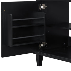 English Elm 36 Inch Bathroom Vanity With Ceramic Sink Top, Solid Wood Frame & Smart Storage Solutions For Style N725P336554B