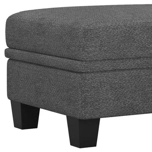 HomeRoots 29" Stylish Gray Chenille Storage Ottoman - Versatile Seating, Hidden Storage & Modern Design! 714401
