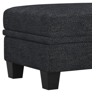 HomeRoots 46" Beige and Black Chenille Storage Ottoman - Stylish Multi-Functional Seat and Hidden Storage Solution 714402