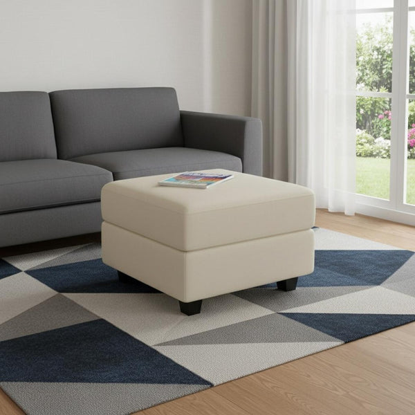 HomeRoots 46" Stylish Light Gray and Black Chenille Storage Ottoman - Versatile Seating & Tidy Living Space Solution 714406