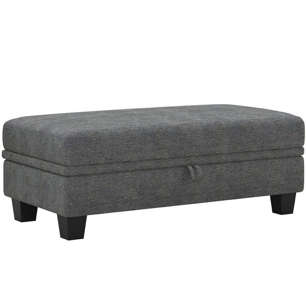 HomeRoots 30" Beige Corduroy Footstool - Cozy Multi-Functional Accent for Living Rooms & Bedrooms, Supports 300 lbs 714407