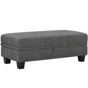 HomeRoots 30" Beige Corduroy Footstool - Cozy Multi-Functional Accent for Living Rooms & Bedrooms, Supports 300 lbs 714407