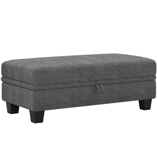 HomeRoots 30" Beige Corduroy Footstool - Cozy Multi-Functional Accent for Living Rooms & Bedrooms, Supports 300 lbs 714407