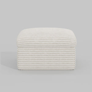 HomeRoots 30" Black Corduroy Footstool - Stylish, Versatile Accent for Modern Living Spaces & Cozy Comfort 714408