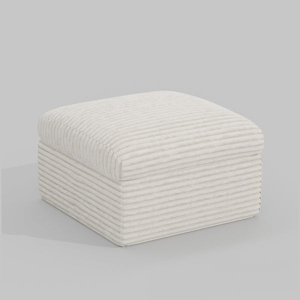 HomeRoots 30" Black Corduroy Footstool - Stylish, Versatile Accent for Modern Living Spaces & Cozy Comfort 714408