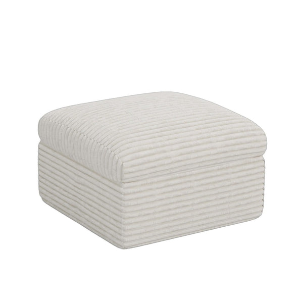 HomeRoots 30" Black Corduroy Footstool - Stylish, Versatile Accent for Modern Living Spaces & Cozy Comfort 714408
