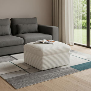 HomeRoots 30" Black Corduroy Footstool - Stylish, Versatile Accent for Modern Living Spaces & Cozy Comfort 714408