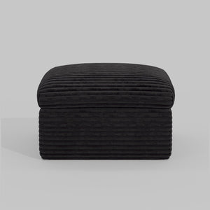 HomeRoots 30" Gray Corduroy Footstool - Stylish, Versatile Ottoman for Modern Spaces, Extra Seating & Comfort 714409